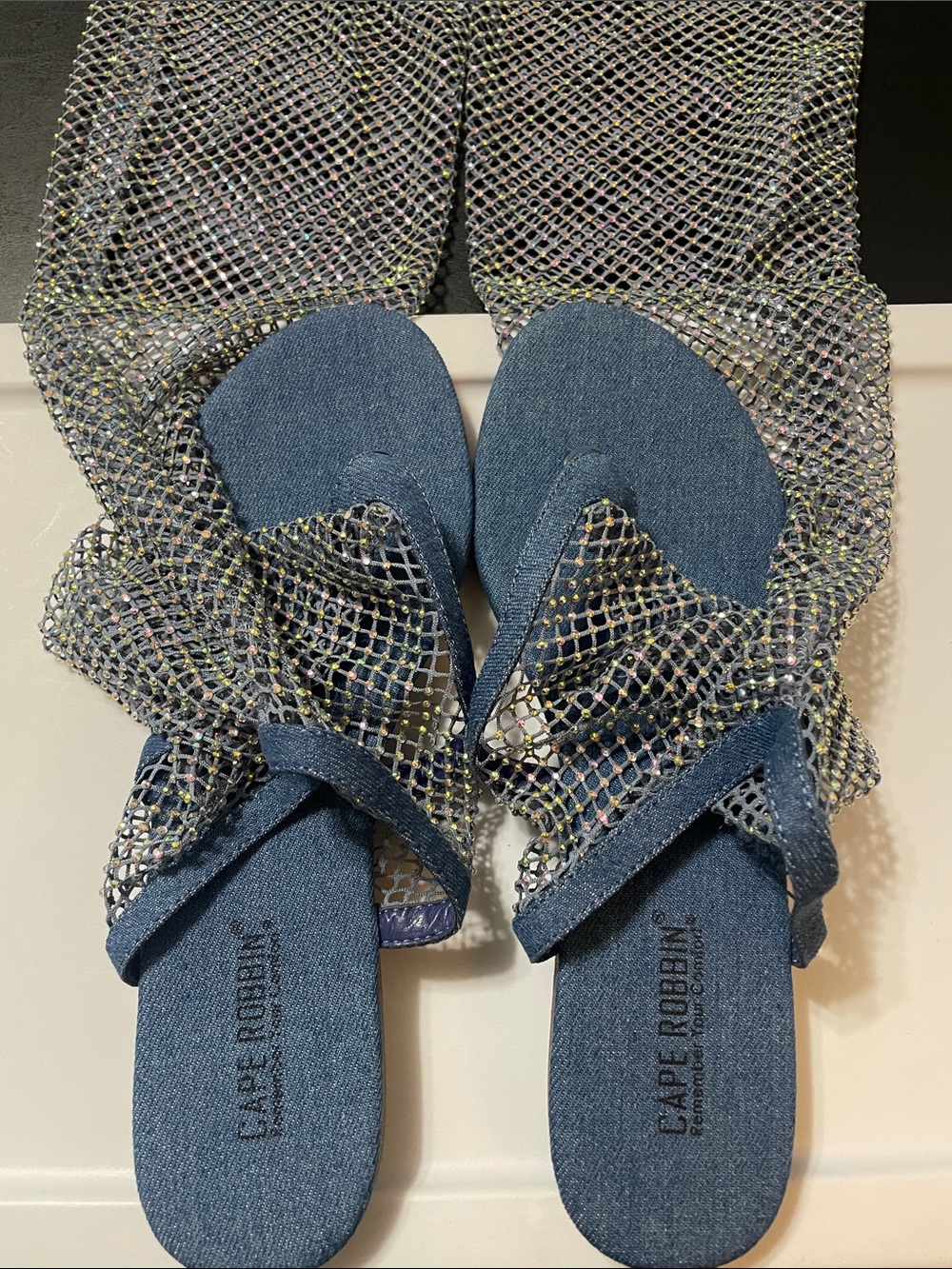 Cape Robbin Hude Denim Sandal Sz. 10 NWT